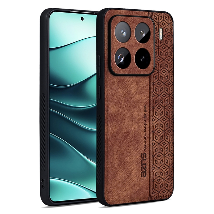 

For Xiaomi 15 Pro AZNS 3D Embossed Skin Feel Phone Case(Brown)