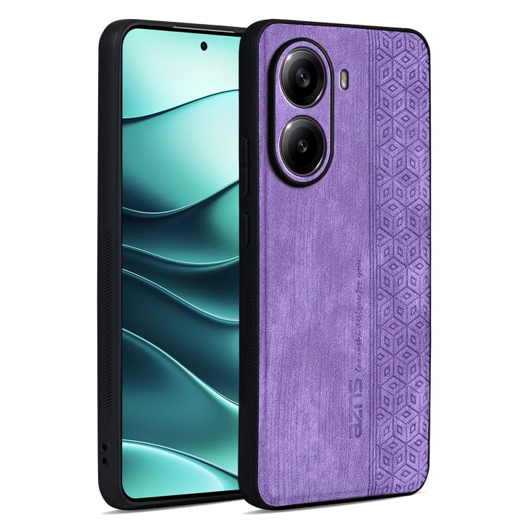 

For Xiaomi Poco X7 Pro AZNS 3D Embossed Skin Feel Phone Case(Purple)