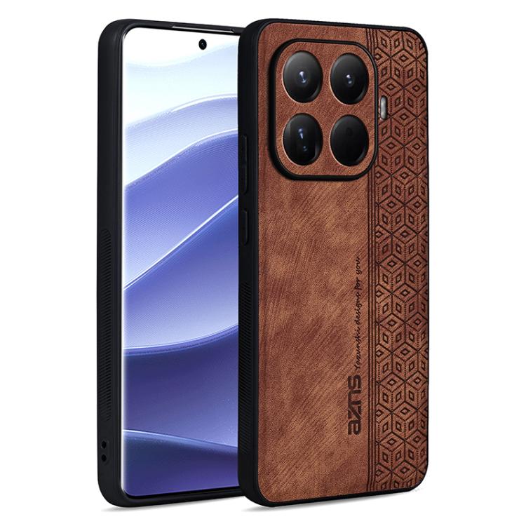 

For Xiaomi 15T Pro 5G AZNS 3D Embossed Skin Feel Phone Case(Brown)