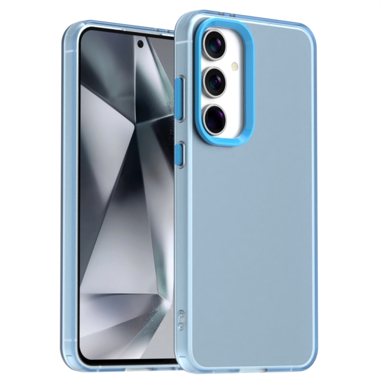 

For Samsung Galaxy S24 FE 5G Candy PC Hybrid TPU Shockproof Phone Case(Blue)