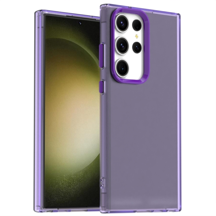 

For Samsung Galaxy S23 Ultra 5G Candy PC Hybrid TPU Shockproof Phone Case(Purple)
