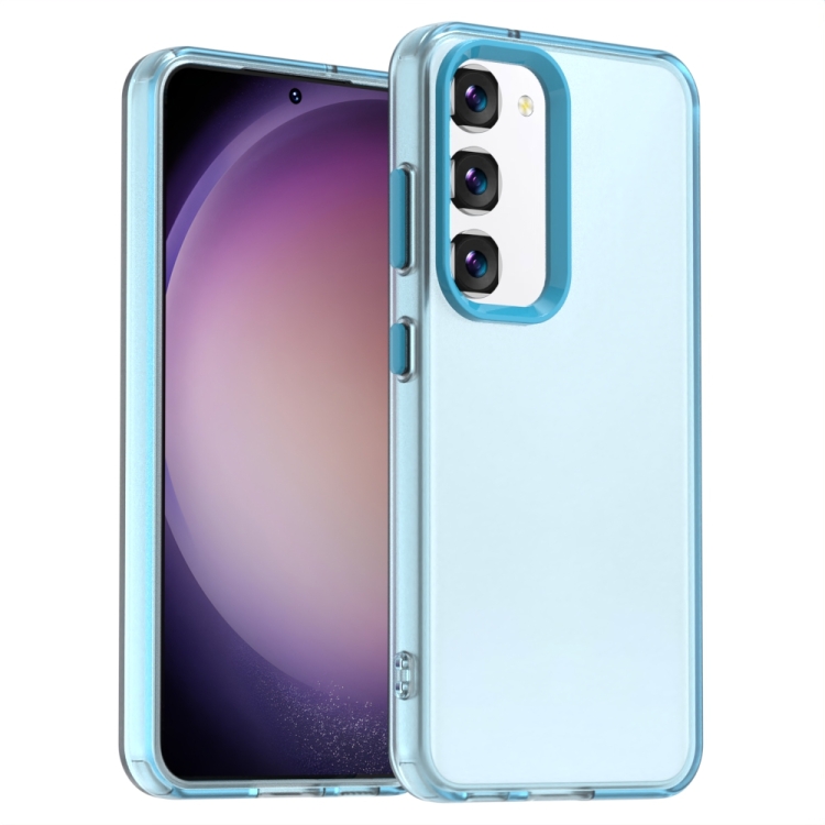 

For Samsung Galaxy S23 5G Candy PC Hybrid TPU Shockproof Phone Case(Blue)