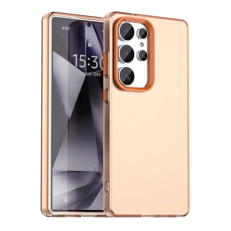 

For Samsung Galaxy S25 Ultra 5G Candy PC Hybrid TPU Shockproof Phone Case(Orange)