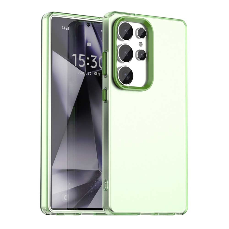 

For Samsung Galaxy S25 Ultra 5G Candy PC Hybrid TPU Shockproof Phone Case(Green)