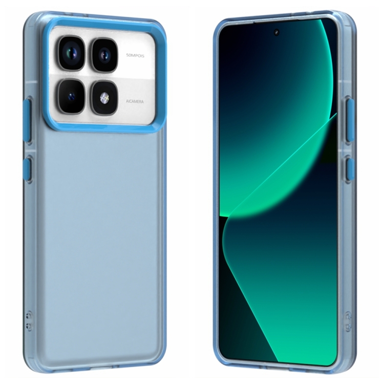 

For Xiaomi 14T Pro Candy PC Hybrid TPU Shockproof Phone Case(Blue)
