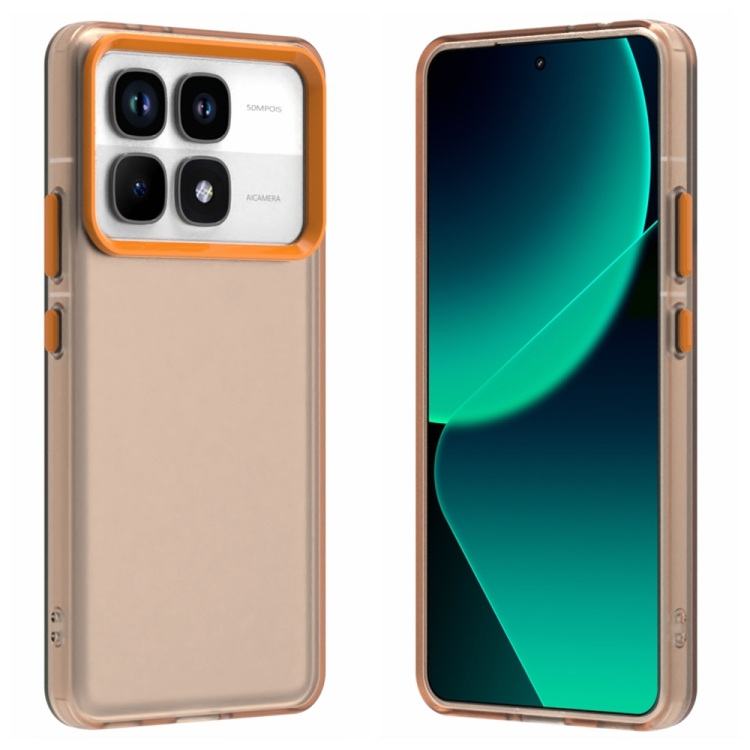

For Xiaomi 14T Candy PC Hybrid TPU Shockproof Phone Case(Orange)
