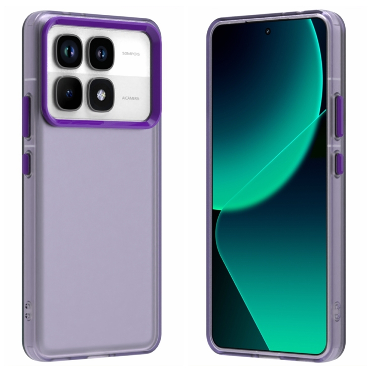 

For Xiaomi 14T Candy PC Hybrid TPU Shockproof Phone Case(Purple)