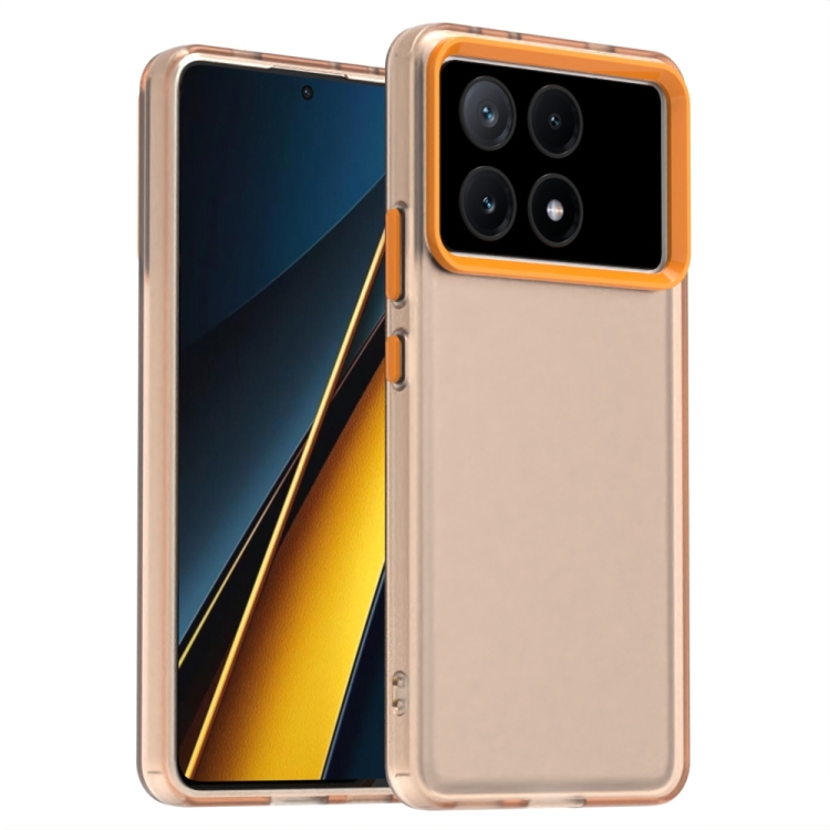 

For Xiaomi Poco X6 Pro 5G Candy PC Hybrid TPU Shockproof Phone Case(Orange)