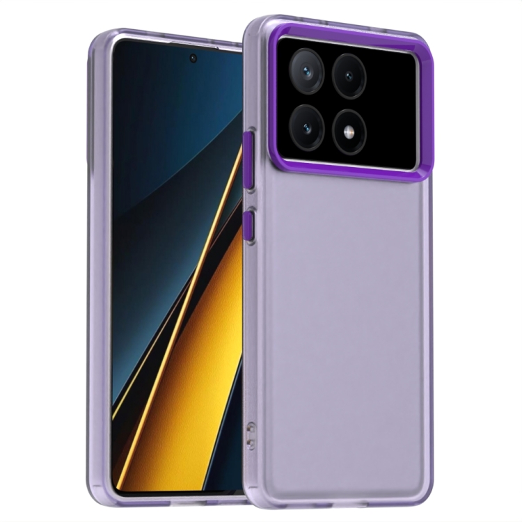 

For Xiaomi Poco X6 Pro 5G Candy PC Hybrid TPU Shockproof Phone Case(Purple)