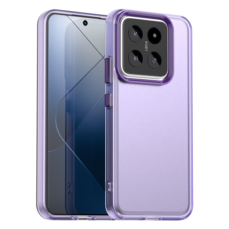 

For Xiaomi 14 Candy PC Hybrid TPU Shockproof Phone Case(Purple)