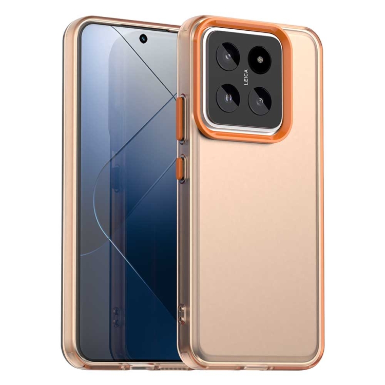 

For Xiaomi 14 Pro Candy PC Hybrid TPU Shockproof Phone Case(Orange)