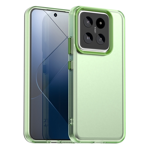 

For Xiaomi 14 Pro Candy PC Hybrid TPU Shockproof Phone Case(Green)