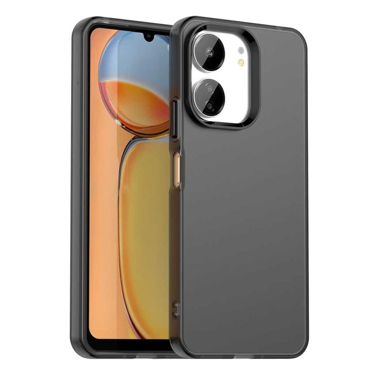 

For Xiaomi Poco C65 Candy PC Hybrid TPU Shockproof Phone Case(Black)