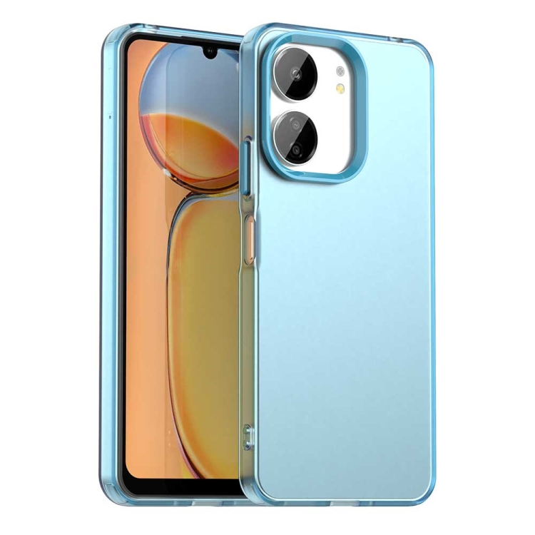 

For Xiaomi Poco C65 Candy PC Hybrid TPU Shockproof Phone Case(Blue)