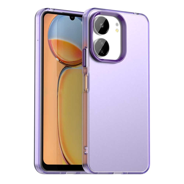 

For Xiaomi Poco M6 5G Candy PC Hybrid TPU Shockproof Phone Case(Purple)