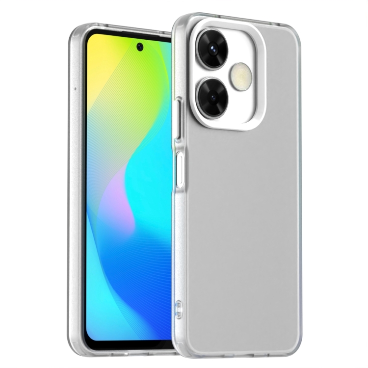 

For Redmi 13 4G Candy PC Hybrid TPU Shockproof Phone Case(White)