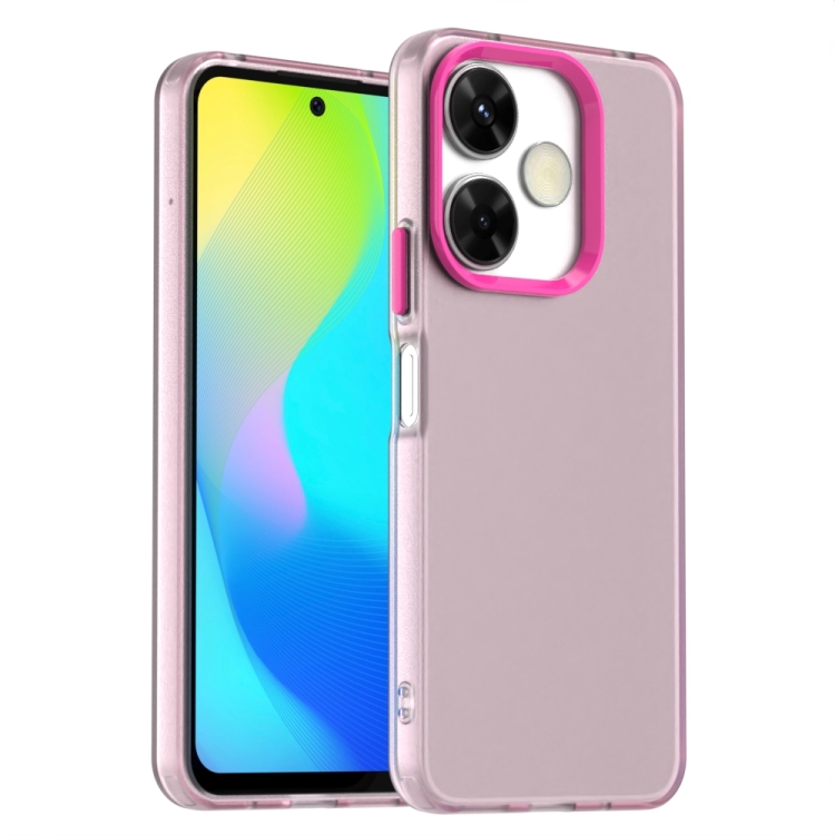 

For Redmi 13 4G Candy PC Hybrid TPU Shockproof Phone Case(Red)