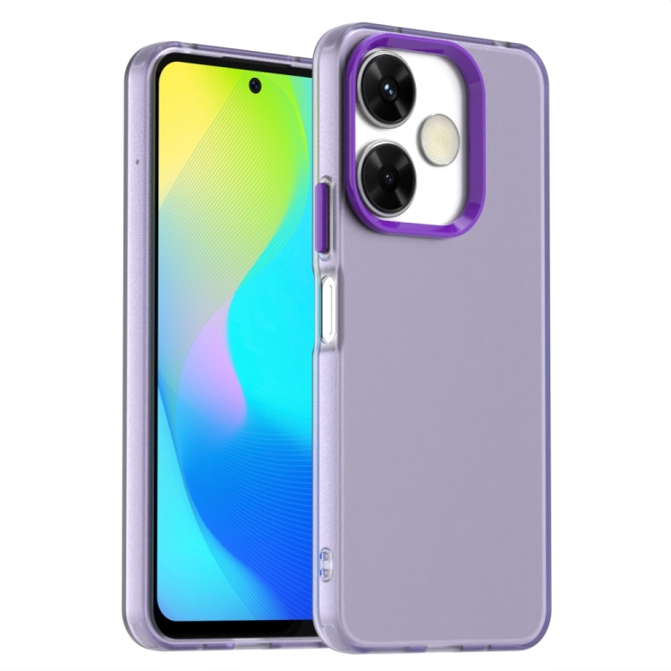 

For Redmi 13 4G Candy PC Hybrid TPU Shockproof Phone Case(Purple)