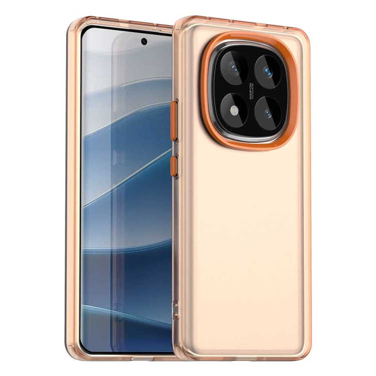 

For Redmi Note 14 Pro 5G Candy PC Hybrid TPU Shockproof Phone Case(Orange)