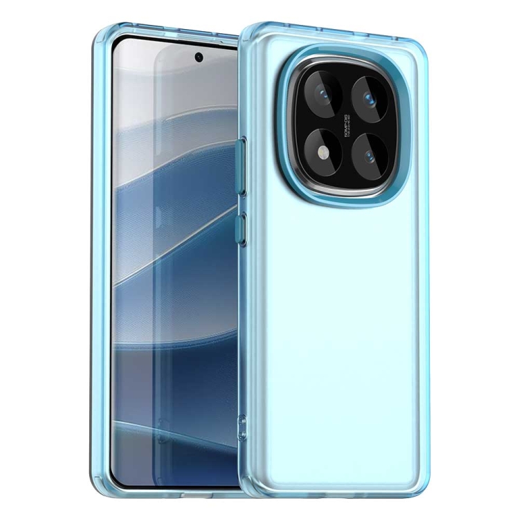 

For Redmi Note 14 Pro 5G Candy PC Hybrid TPU Shockproof Phone Case(Blue)