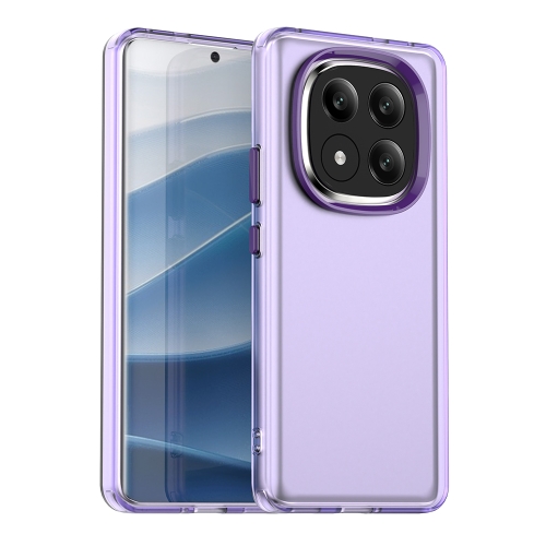 

For Redmi Note 14 Pro+ 5G Candy PC Hybrid TPU Shockproof Phone Case(Purple)