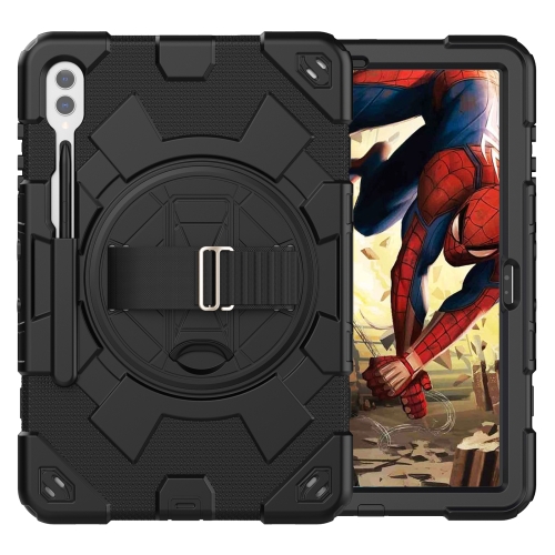 

For Samsung Galaxy Tab S10+ / S9+ / S9 FE+ Spider Hand Grip Turntable Stand Tablet Case(Black)