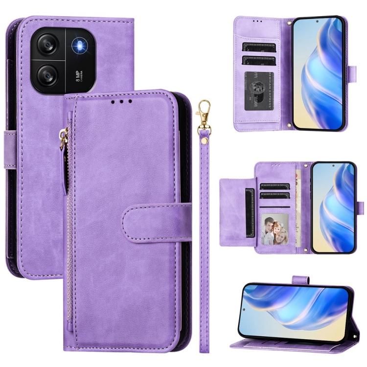 IUQXU For Blackview Wave 6C Wallet Phone Case With Screen Protector [RFID Blocking] Leather Flip Card Holder Kickstand Wrist Strap Women Men Cell