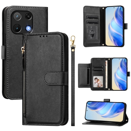 

For Umidigi Note 90 Multi-Card Slots Zipper Wallet Leather Phone Case(Black)