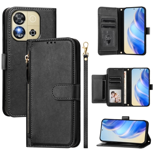 

For Oukitel C57s Multi-Card Slots Zipper Wallet Leather Phone Case(Black)