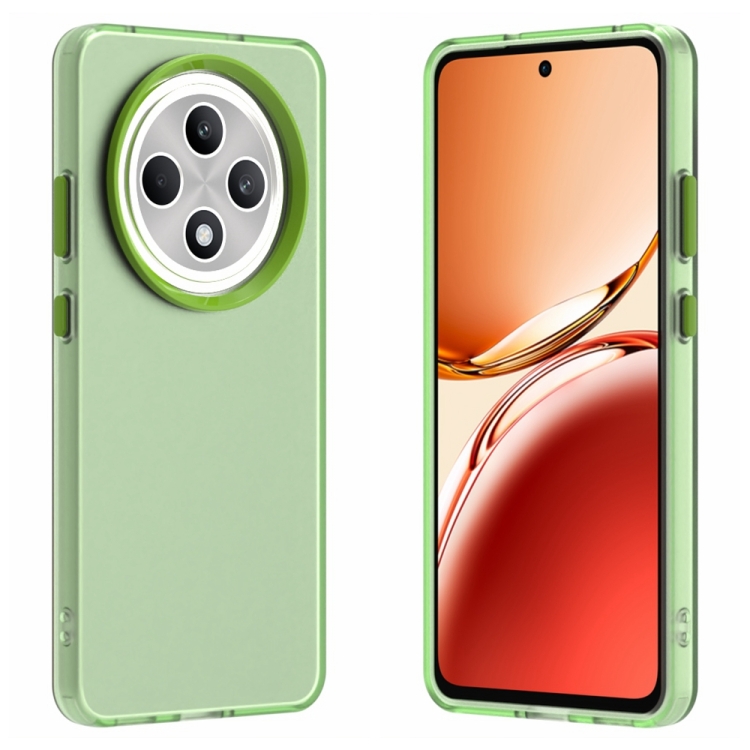 

For OPPO Reno12 F 5G Candy PC Hybrid TPU Shockproof Phone Case(Green)