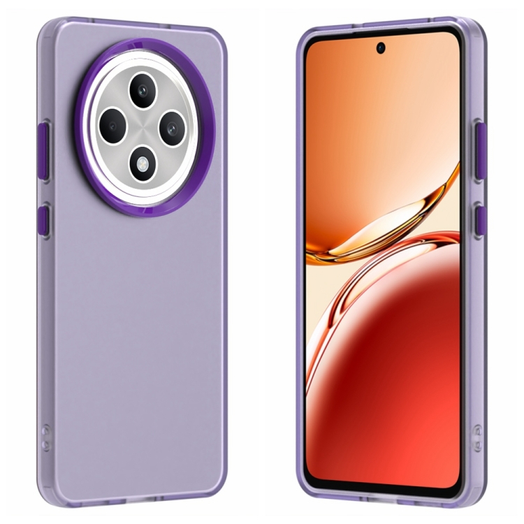 

For OPPO Reno12 F 5G Candy PC Hybrid TPU Shockproof Phone Case(Purple)
