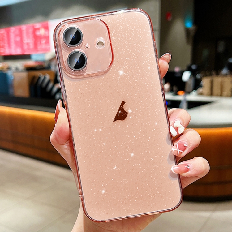 

For iPhone 16 Glitter Powder TPU Phone Case(Transparent Pink)