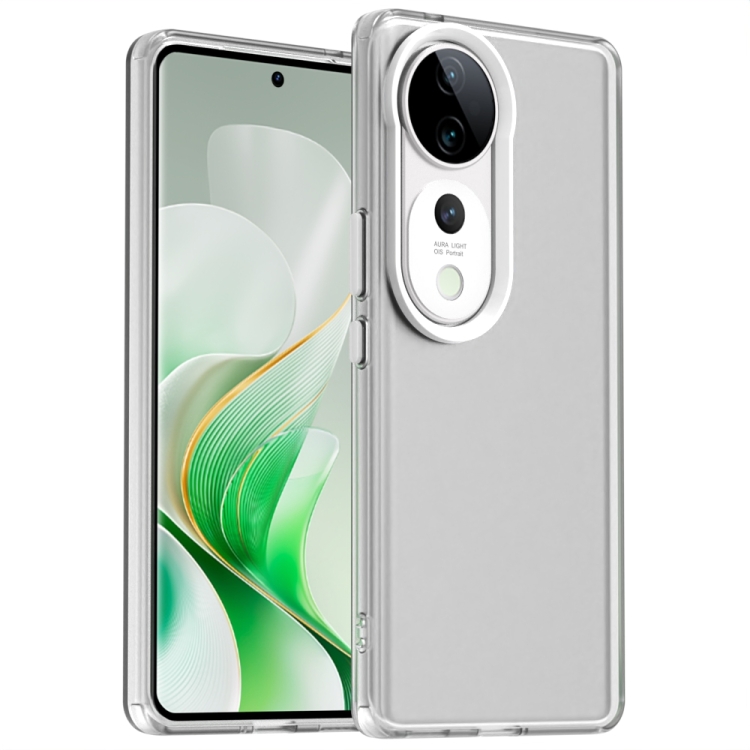

For vivo V40 Pro 5G Candy PC Hybrid TPU Shockproof Phone Case(White)