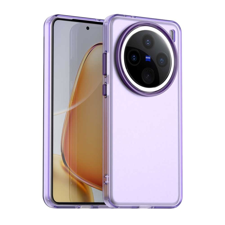 

For vivo X200 Pro mini Candy PC Hybrid TPU Shockproof Phone Case(Purple)