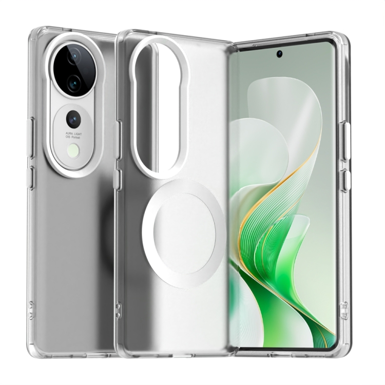 

For vivo V40 Pro 5G Candy Magsafe PC Hybrid TPU Phone Case(White)