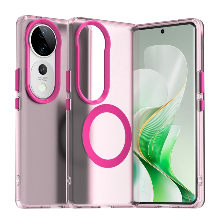 Topme Hülle Für Vivo V40 5G – Transparente TPU-Silikonhülle Mit Pink-Lila Farbverlauf, Weich & Schützend