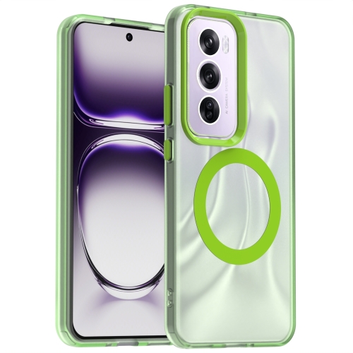 

For OPPO Reno12 Global Candy Magsafe PC Hybrid TPU Phone Case(Green)