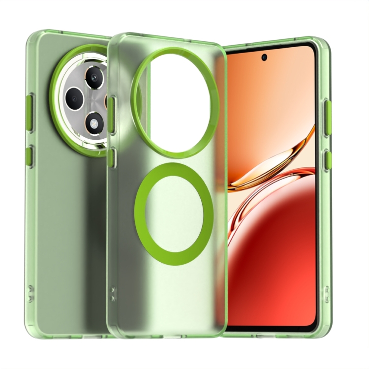 

For OPPO Reno12 F 4G Candy Magsafe PC Hybrid TPU Phone Case(Green)