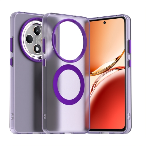 

For OPPO Reno12 F 5G Candy Magsafe PC Hybrid TPU Phone Case(Purple)