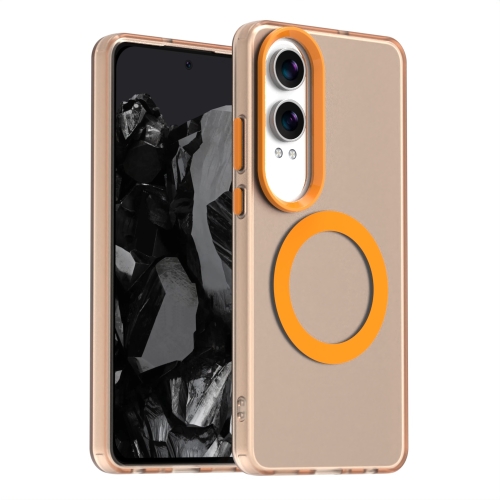 

For OPPO K12x Candy Magsafe PC Hybrid TPU Phone Case(Orange)