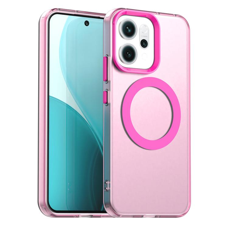 

For OPPO Reno14 Global Candy Magsafe PC Hybrid TPU Phone Case(Red)
