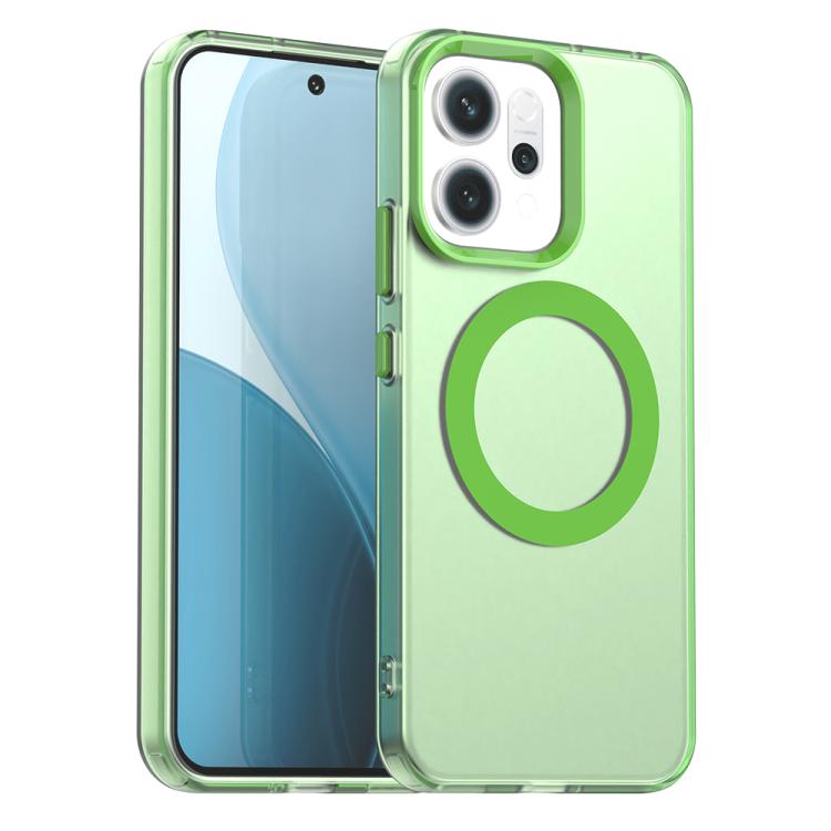 

For OPPO Reno14 Global Candy Magsafe PC Hybrid TPU Phone Case(Green)