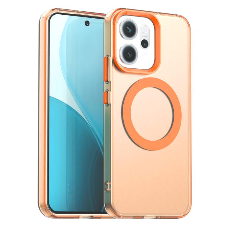 

For OPPO Reno14 F 5G Candy Magsafe PC Hybrid TPU Phone Case(Orange)