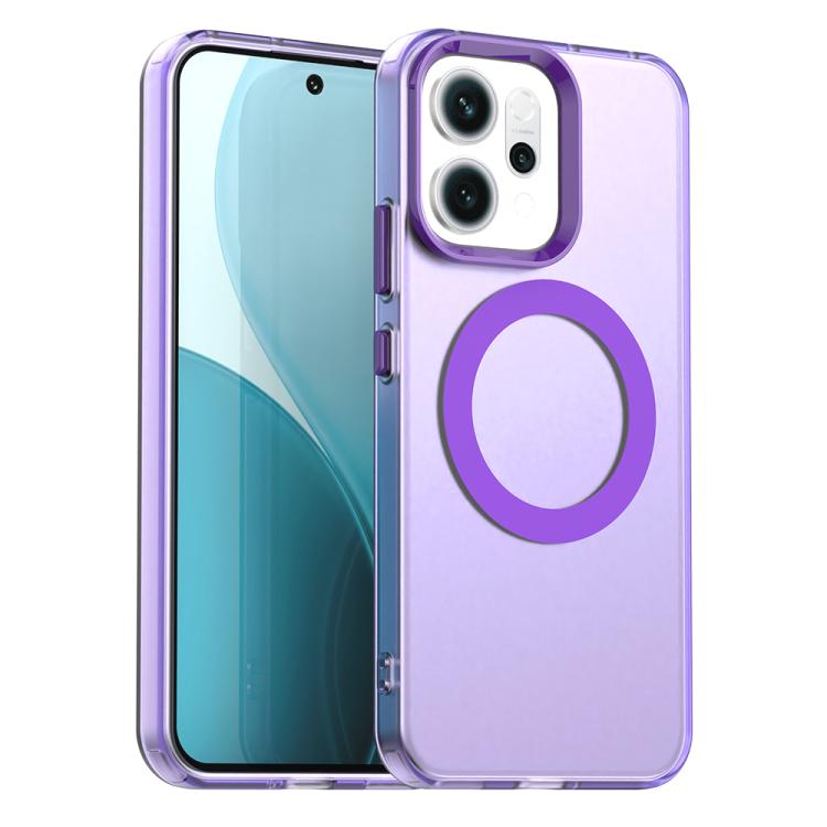

For OPPO Reno14 F 5G Candy Magsafe PC Hybrid TPU Phone Case(Purple)