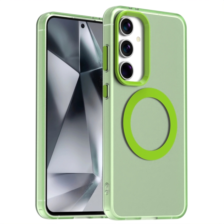 

For Samsung Galaxy S24 FE 5G Candy Magsafe PC Hybrid TPU Phone Case(Green)