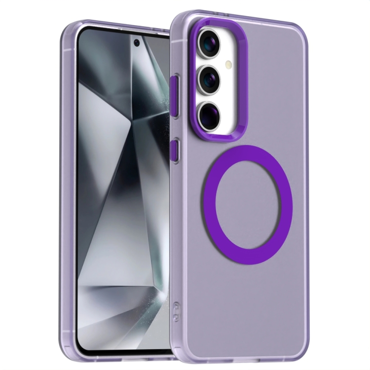 

For Samsung Galaxy S24 FE 5G Candy Magsafe PC Hybrid TPU Phone Case(Purple)