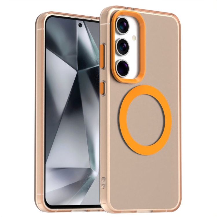 

For Samsung Galaxy S24+ 5G Candy Magsafe PC Hybrid TPU Phone Case(Orange)