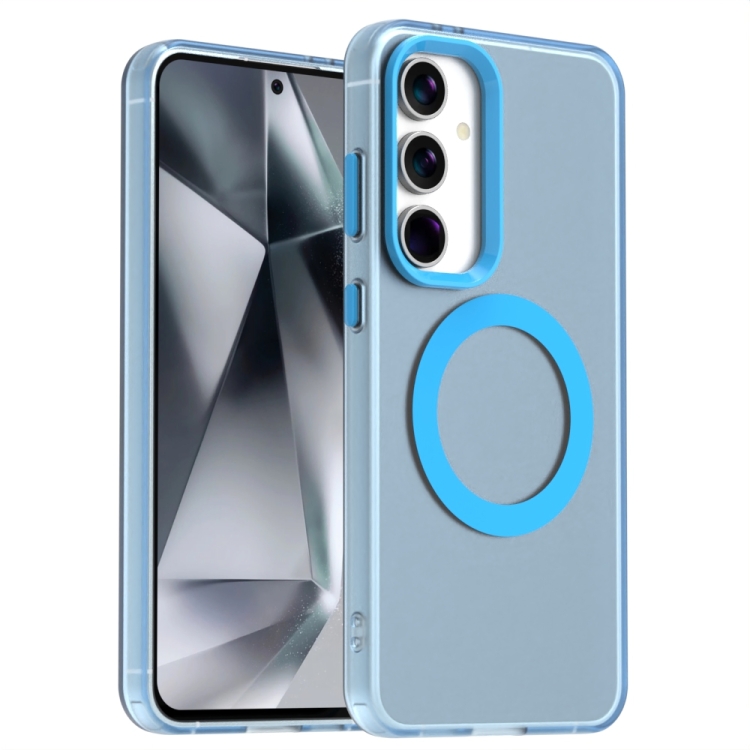 

For Samsung Galaxy S24 5G Candy Magsafe PC Hybrid TPU Phone Case(Blue)