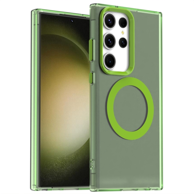 

For Samsung Galaxy S23 Ultra 5G Candy Magsafe PC Hybrid TPU Phone Case(Green)