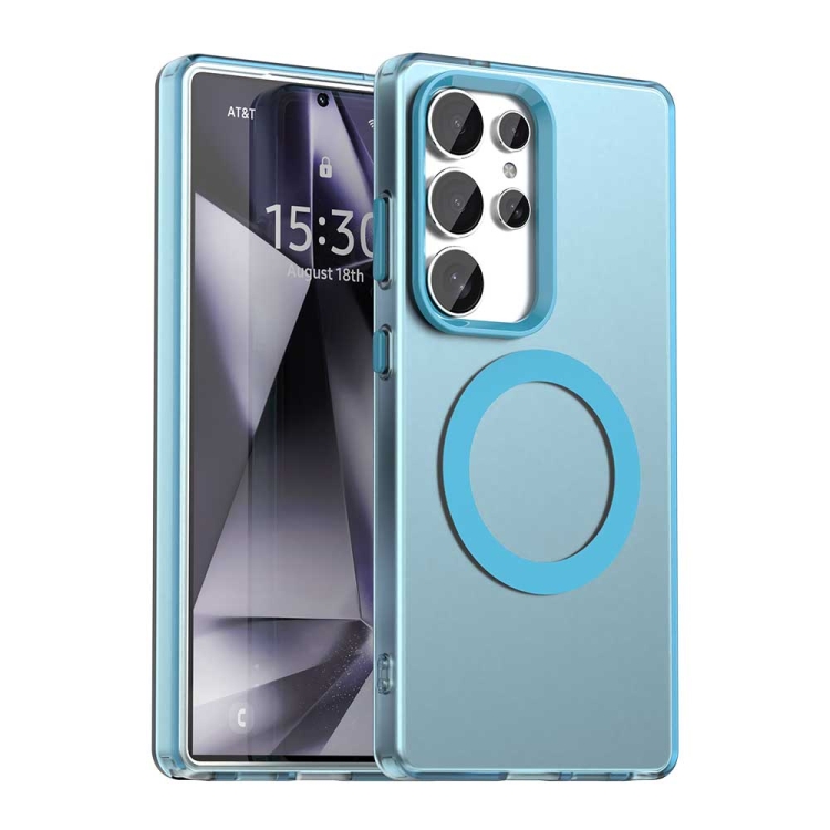 

For Samsung Galaxy S25 Ultra 5G Candy Magsafe PC Hybrid TPU Phone Case(Blue)